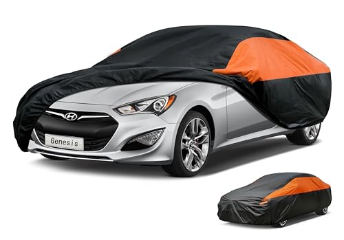 Image of GUNHYI Hyundai Car Cover Custom Fit Hyundai Genesis Coupe Waterproof All Weather for Automobiles, Lightweight Full Exterior Cover Outdoor Sun UV Rain Dust Snow Wind Protection.