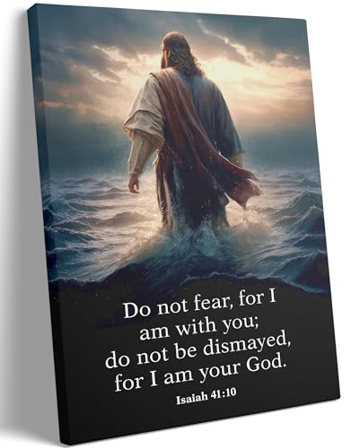 Jesus Walking on Water Canvas Wall Art Christian Inspirational Painting Picture Wall Decor Do Not...