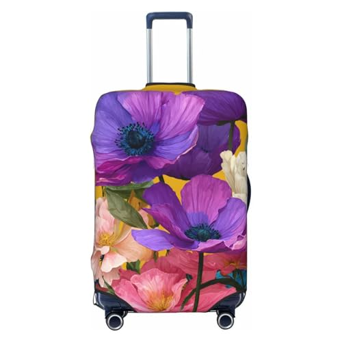 Several Purple Flowers Elastic Travel Luggage Covers Dustproof Scratch-Resistant Suitcase Protector Fit 22-24 Inch