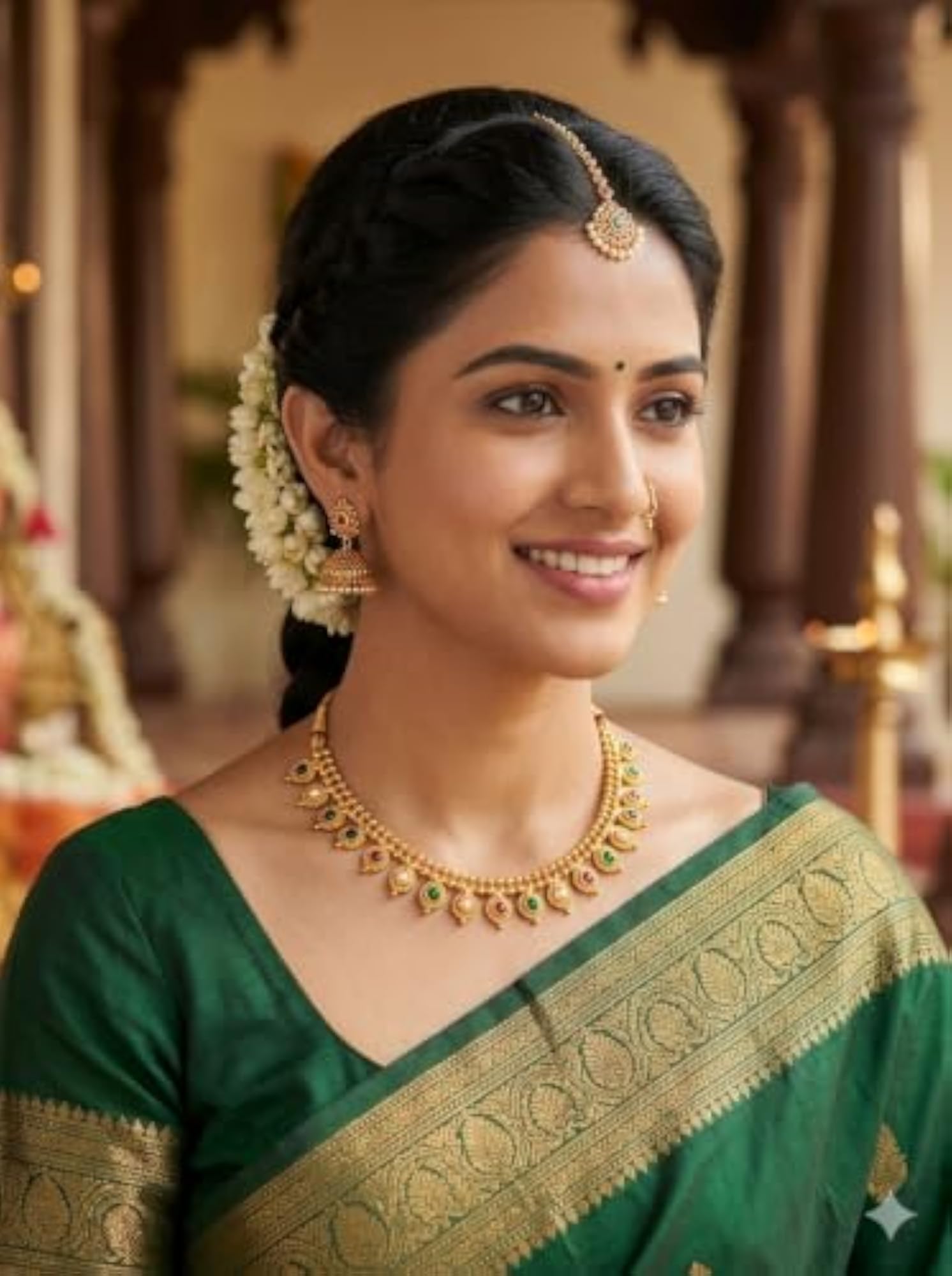 Traditional Gold Plated Guttapusalu Necklace for Women