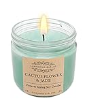 Cactus Flower & Jade Large Scented Soy Candle - Forever Spring Fragrance - Sweet Clean Floral Candle