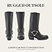 Frye Harness 12R Boots for Women - 11 ½” Italian Leather, Durable Rubber Outsole with Genuine Stitch Welt Construction, and Nickel & Brass Hardware, Black - 9 M