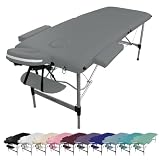Vivezen   Table de Massage Pliante 2 Zones en Aluminium + Accessoires et Housse de Transport   Plusieurs Coloris