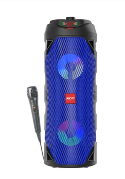 KDM Party Animal Portable Speaker with Karaoke Mic, 40W TWS Stereo, 6H Playtime, LED Display, Remote, Made in India, USB/TF/AUX/FM, Type-C Fast Charging,Blue-image-11