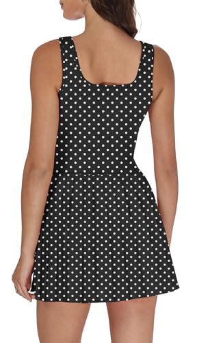 Image of NIASHOT Athletic Dress for Women with Shorts Sleeveless Womens Golf Dress | Pleated skirt with shorts, Vacation dresses, Graduation dresses, Pilates fashion clothing, Country concert outfits for women