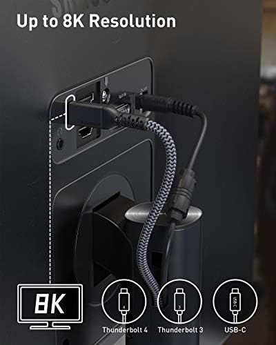 Thunderbolt 4 kable 1,2 m / 40 Gb/s, Maxonar TB4 USB C 4, obsługuje 1 x 8K60 Hz lub podwójny monitor 4K60 Hz, do i-Phone 15 Pro/Max, Macbook Air M1M2, Mac Studio, wyświetlacza studyjnego, SSD, eGpu,