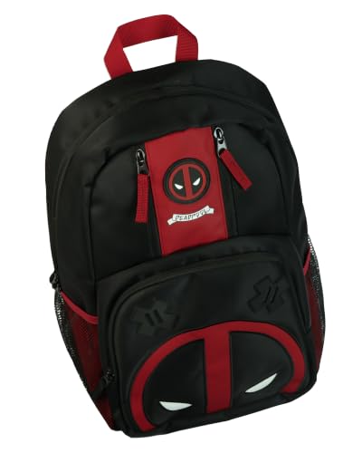 Mochila Marvel Comics Deadpool 40,6 cm com logotipo e alças ajustáveis