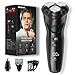 ShvComf Cordless Electric Razor for Men: 3-in-1 Shaver for Man with Beard/Nose/Sideburns - IPX7 Waterproof Travel Kit - Turbo Speed & Precision Blades - Black​​