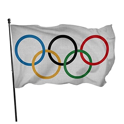Juegos Olímpicos 4 3x5 pies bandera decorativa al aire libre para patio jardín para los Juegos Olímpicos 2021