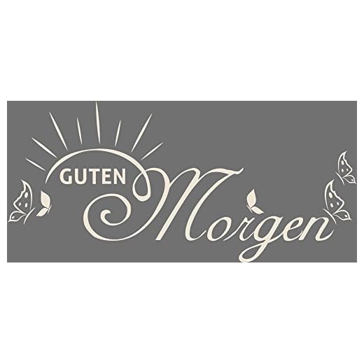 Graz Design väggklistermärke för sovrum vägg tatuering klistermärke med tysk god morgon sol, 816 antik vit, 108 x 50 cm