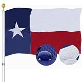 Embroidered Texas Flags 3x5 Outdoor Texas TX State Flags- Heavy Duty 210D Nylon 4 Rows Stitches Embroidered Stars
