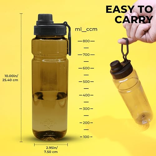 Image of Nivia Warrior Wade Water Bottle, BPA Free, Leak Proof, Easy Grip, Easy-to-Clean, Odour-Free Bottle, for Sports & Travel, Durable & Reusable - 800ML, Black