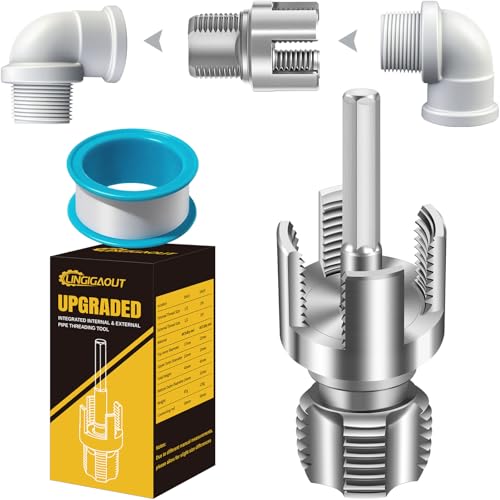 Image of Internal & External Pipe Threading Tool, PVC Pipe Threader, Pipe Threading Tool, 1 /2'' 3 /4'' Dies Electric Drill Compatible for Home Repair (2PCS) (1 /2(DN15))