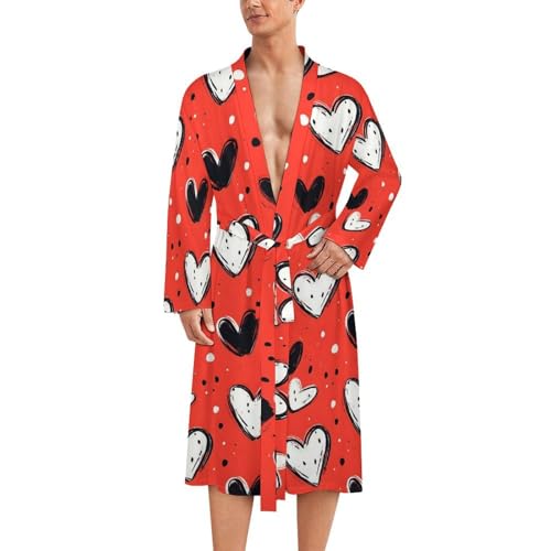 Peignoir de bain homme à motif cœur pour vos moments de détente et matinées cocooning