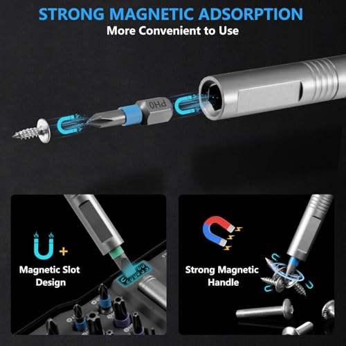 50 In 1 Ratchet Screwdriver Set, Multi Precision Bits Magnetic Ratcheting Screwdriver Set with Storage Case, Portable Repair Tool Kit for Furniture,Computer,Bicycle,Appliance,DIY Projects,Electronics