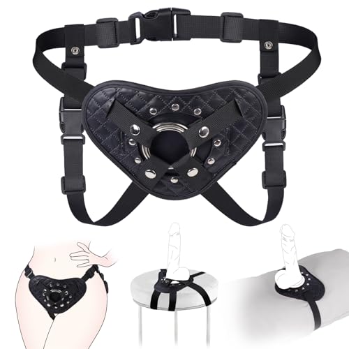 Strap-On Harness Sexspielzeug - 2 in 1 Dildo-Halter mit Saugnapf & Tragbarer Umschnallgurt, Verstellbar für Hüfte & Oberschenkel, Für Frauen, Lesben & Anfänger geeignet