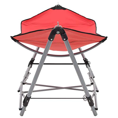 Generico Hamaca con soporte plegable rojo, hamacas, 44364