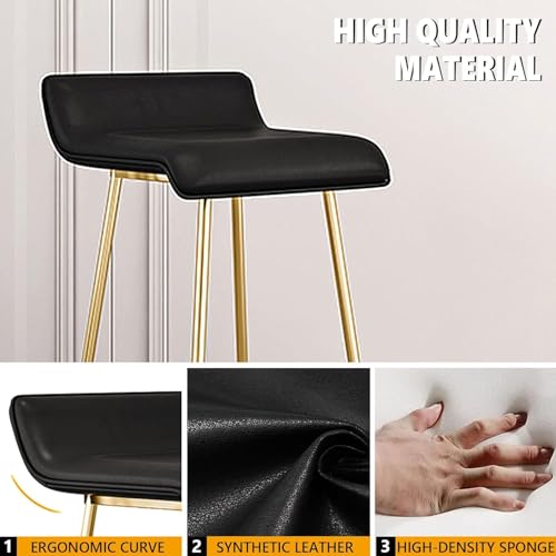 Tabouret de bar avec dossier confortable en simili cuir résistant pour îlot