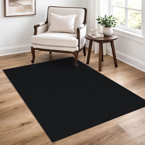 Tapete decorativo trenzado de 3x5 pies negro miniatura 3