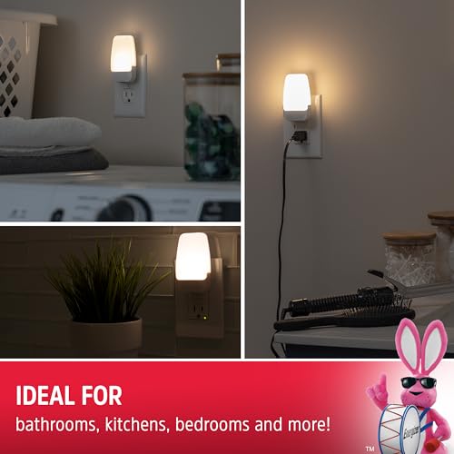 Image of Energizer Night Lights Plug into Wall, 2-Pack, LED Plug in Nightlight, Soft Warm White, Dusk to Dawn Sensor, Adults, Kids, Bedroom, Bathroom, Nursery, Hallway, Kitchen, UL Safety Listed, 81565
