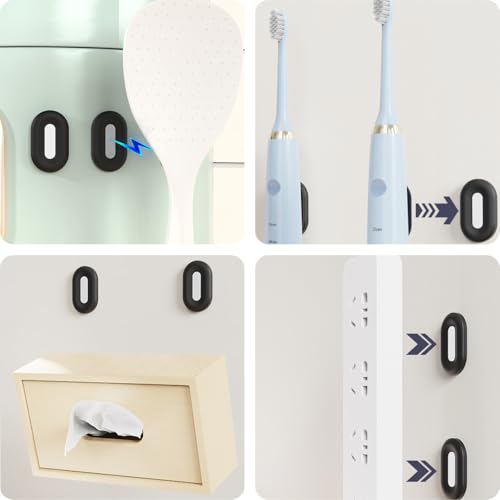 Menibeuty 5 Stück Magnetischer Fernbedienungshalter, Wandhalterung, Lochfrei Silikon-Fernbedienung, Halterung Controller TV Zubehör, für TV-Rückseite Klimaanlage sowie Ventilator(Schwarz) – Bild 7