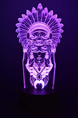 Lampe illusion LED 3D Shaman télécommande interrupteur tactile lumière nuit - 5