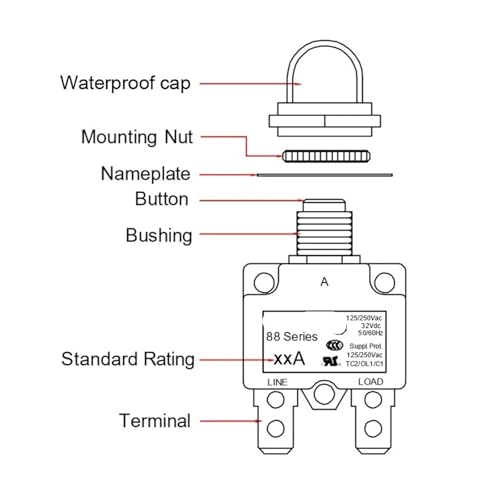 Interruptor térmico de 13A protector de sobrecarga para equipos eléctricos domésticos 3
