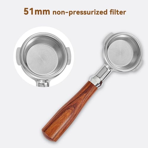 Filtro De Café De Acero Inoxidable, Portafiltro De 51 MM, Cesta De Filtro De Café Expreso Presurizada De Doble Capa, Cesta De Filtrado De Café Reutilizable Para Máquina De Café Con Portafiltro(1 Cup)