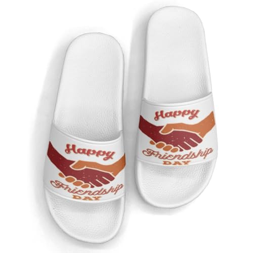 Happy Best Friend Design Slippers Sandals for Women Men Casual Athletic Sandals Pool Shower Indoor Outdoor Slide Slippers