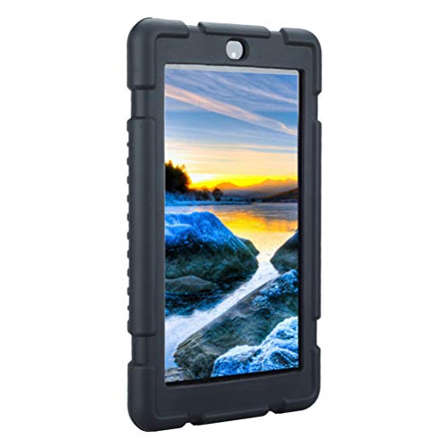 Mobestech Silicone Tablet Protective Case Anti-Slip Soft Skin Rubber Drop Resistance All-In Package Handle Tablet Cover for Home Office School (Black)