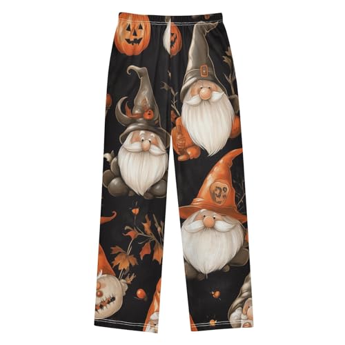 Gnome Evil Pumpkin Boys Long Pants Soft Trousers Elastic Waist Kids Lounge Bottoms with Pockets S-XL2