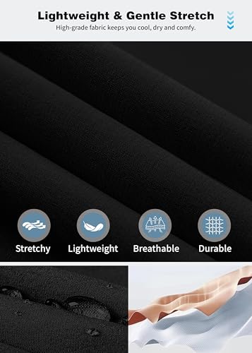 Nakvoc Dress Pants for Men Golf Stretch Work Comfy Pant Lightweight Quick Dry Casual with Pockets(Black L30.W32
