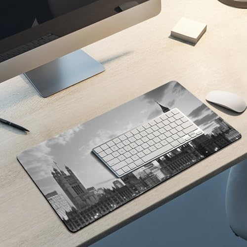 Mouse Pad grande blanco y negro para gaming 24x12 pulgadas miniatura 5