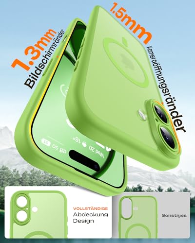 TOCOL für iPhone 17 Hülle, Kompatibel mit MagSafe, Grün – Ansicht 6
