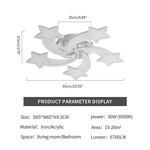 Goeco Plafoniera LED, Lampadario Cameretta Bimba 60W 6700LM, Lampada da Soffitto per Soggiorno Camera da Letto Camera dei Bambini, 6500K Luce Bianca Fredda - Image 5