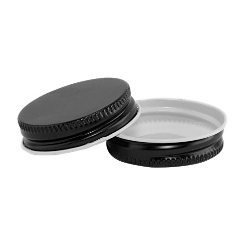 North Mountain Supply 38mm Black Metal Screw Caps With Plastisol Liner - Pack of 15 Leak Proof Lids