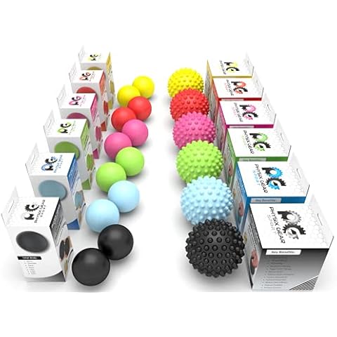 Physix Gear Sport Lacrosse Ball - Best Deep Tissue Massage Balls for Trigger Points, Plantar Fasciitis Neck & Back Pain - Roller for Rehab, Acupressure Foot Reflexology & Myofascial (RED ) Cover