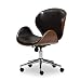 Baxton Studio Bruce Modern Office Chair, Walnut/Black