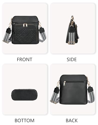 Image of Crossbody Bags for Women with Built In Wallet,RFID Travel Purse | Quilted Design, RFID Protection, Multiple Compartments, Organized Storage, iPad Compatible, Adjustable Strap