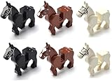 FULHOLPE Military Steed Model Building Block Set Compatible with Minifigure, Accessories Set with Horse Whip and Saddle