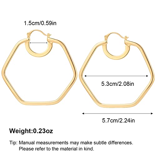 Gold Hoop Earrings for Women 18K Gold Plated Knot Hoop Earrings Statement Lightweight Thick Trendy Small Gold Open Hoops Fashion Jewelry 6