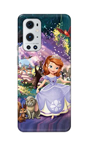 Image of PRINTFIDAA Cartoon Little Girl with Crown and Pet Animals Printed Designer Hard Case for OnePlus 9 Pro Back Cover -(e) RPM1008