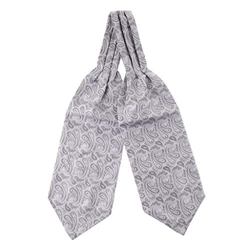 Fityle Mens Casamento Gravata Formal Ascot Scrunch Auto Pescoço Gravata Bolso Conjunto Quadrado - Pa