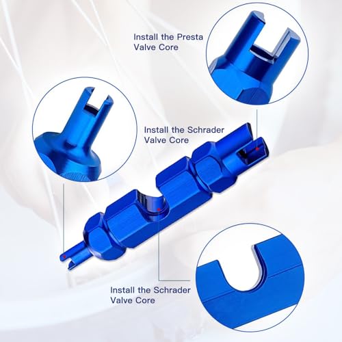 Fahrradreifen-Reparaturset: 4 Stück Presta-Ventilkerne Obus mit 2 Stück Ventilkern-Entferner-Werkzeug, universelle Ventilkern-Adapter für die Reparatur von Fahrradreifen – Bild 4
