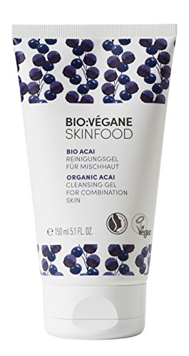 BIO:VÉGANE SKINFOOD Bio Acai - Reinigungsgel für Mischhaut, vegan, NATRUE-zertifiziert, verfeinert das Hautbild, Naturkosmetik für ölige Haut, 1er Pack (1 x 150 ml)