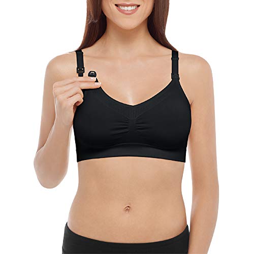 Bravado! Basics Womenâ€™s Seamless Comfort Maternity and Nursing Bra, Black, Large