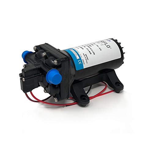 SHURflo 4158-153-E75 Fresh Water Pump, 5 gpm, 1/2-14 MNPSM Inlet x 1/2-14 MNPSM Outlet