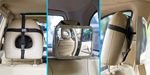 Baby & Mom Back Seat Mirror Rear View Baby Mirror - Easily Watch Your Precious Child In-Car - Adjustable, Convex And Shatterproof Glass #TOP5