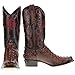 Vaccari Men's David Hand-Corded Top Texas A&M Embroidery Genuine Mocha Hornback Alligator Narrow Square Toe Cowboy Boots - 8.5 EE