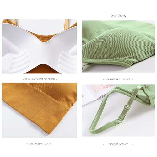 Image of Kaththai Women Cotton Padded Wire-Free Sports Bra with Adjustable Straps Soft Padded Push-Up Bra for Yoga, Fitness (Free Size Bra Fit Up to 28,30,32,34)